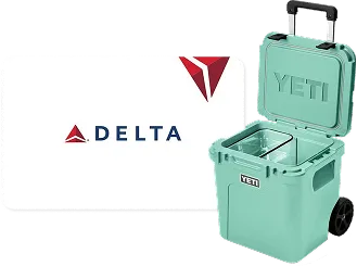 Delta gift card and Yeti Cooler