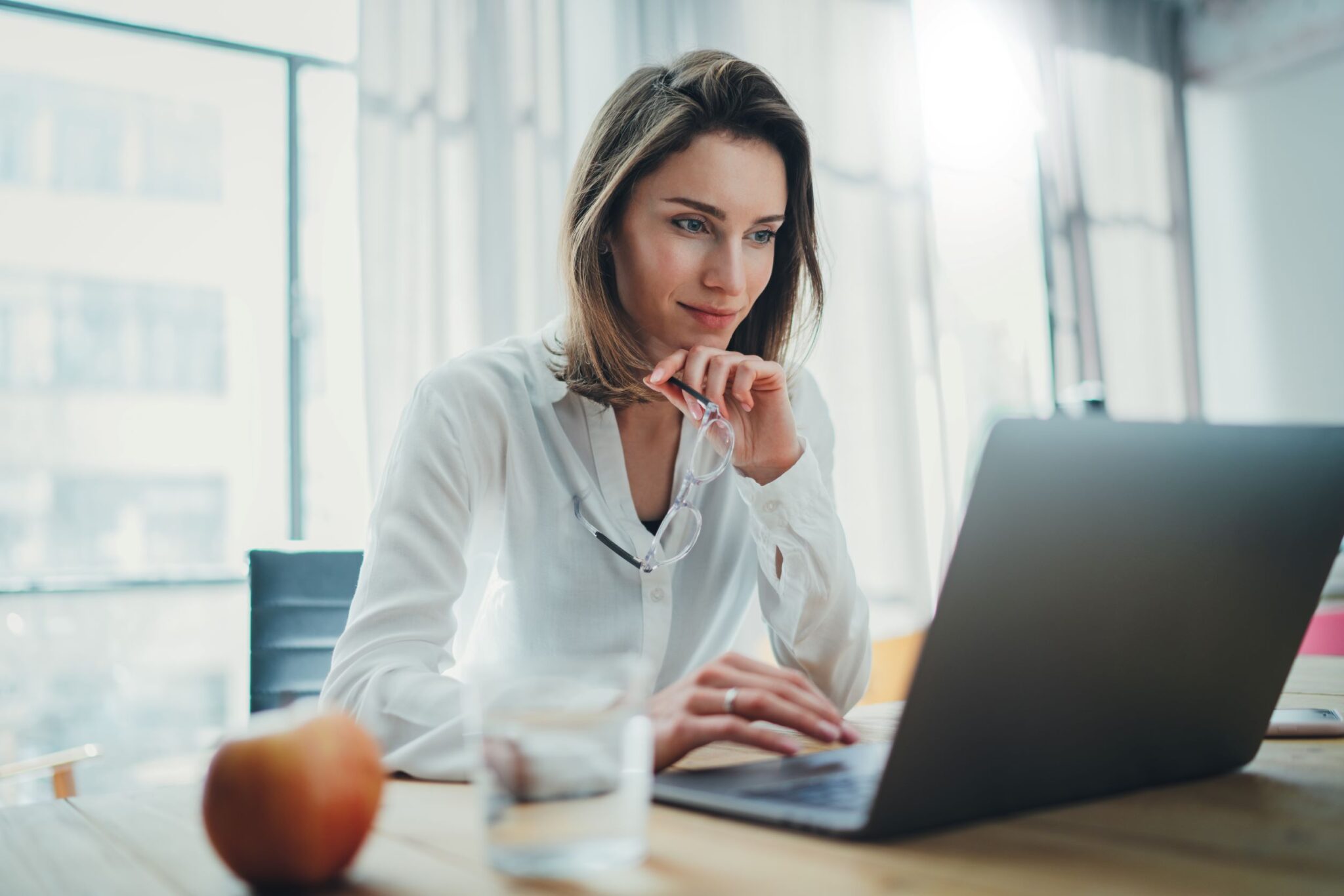 Woman Looking at Computer