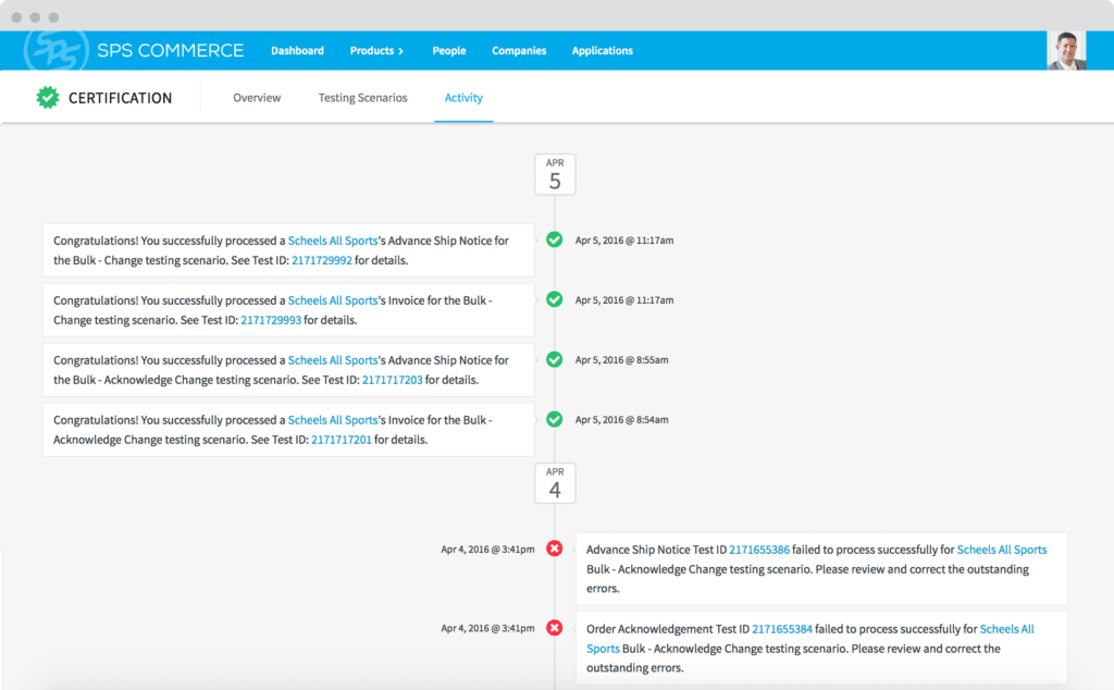 Screenshot of the industry-leading EDI compliance platform