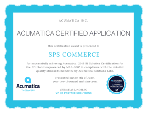 Acumatica Certified Application 2019 R1_SPS Commerce MAPADOC