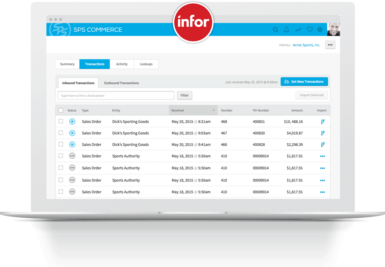 Infor EDI Software from SPS Commerce is completely integrated.