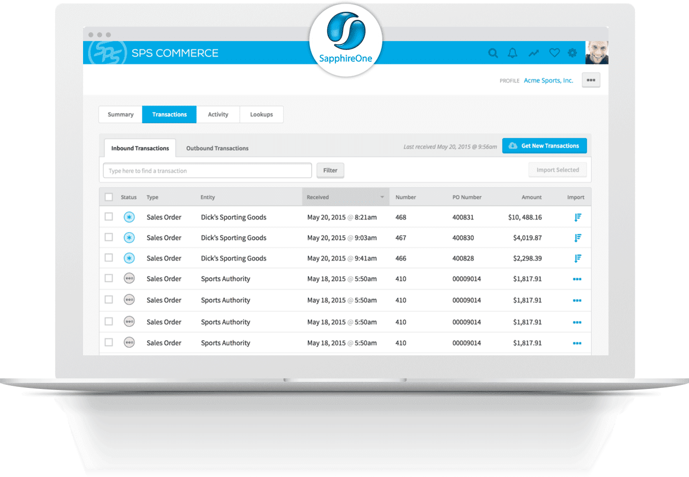 SapphireOne EDI integration from SPS Commerce