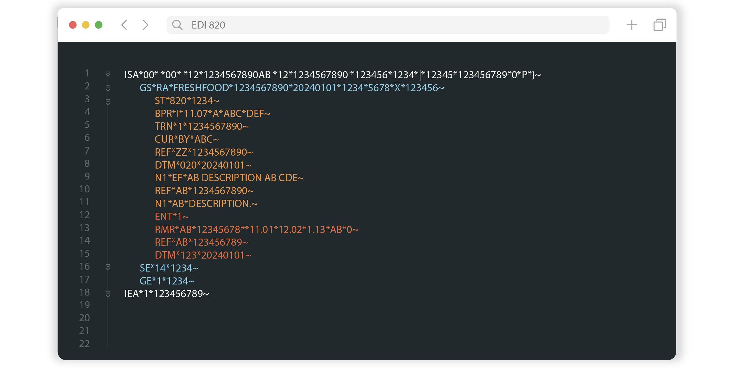 Visualization of EDI 820 Format