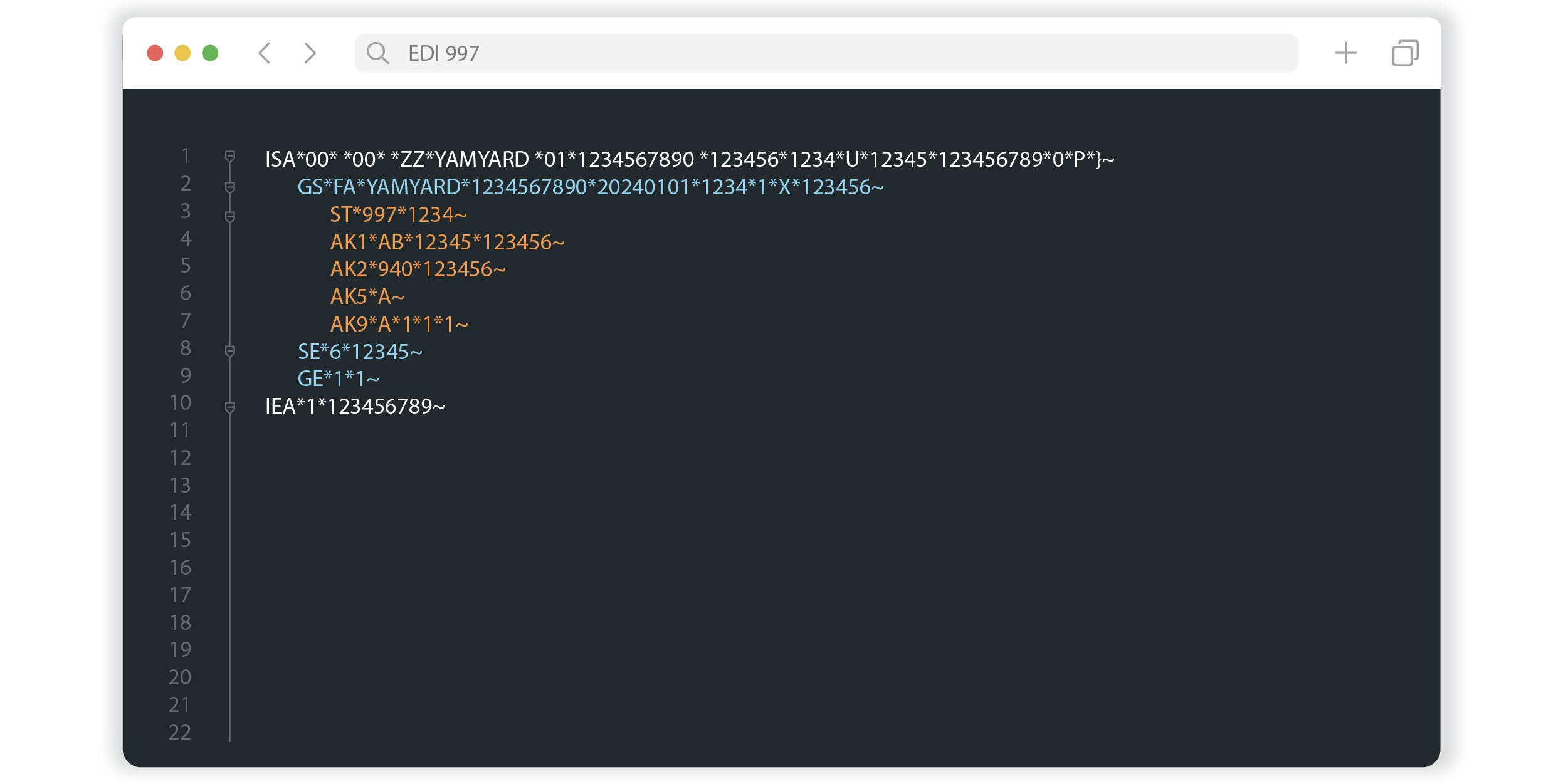 Visualization of EDI 997 Format