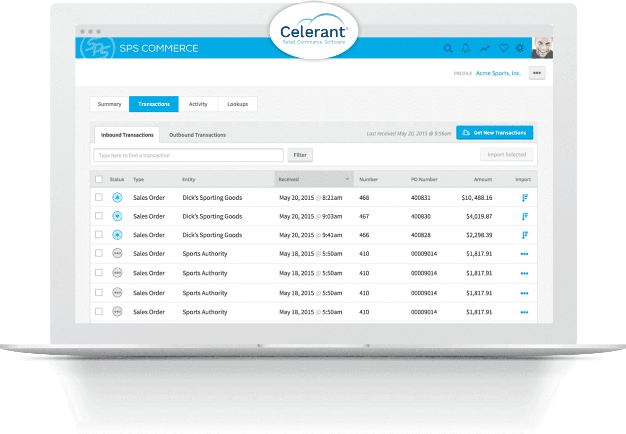 Celerant EDI Integration with SPS Commerce | EDI automation