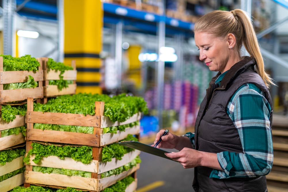 Woman Produce Warehouse